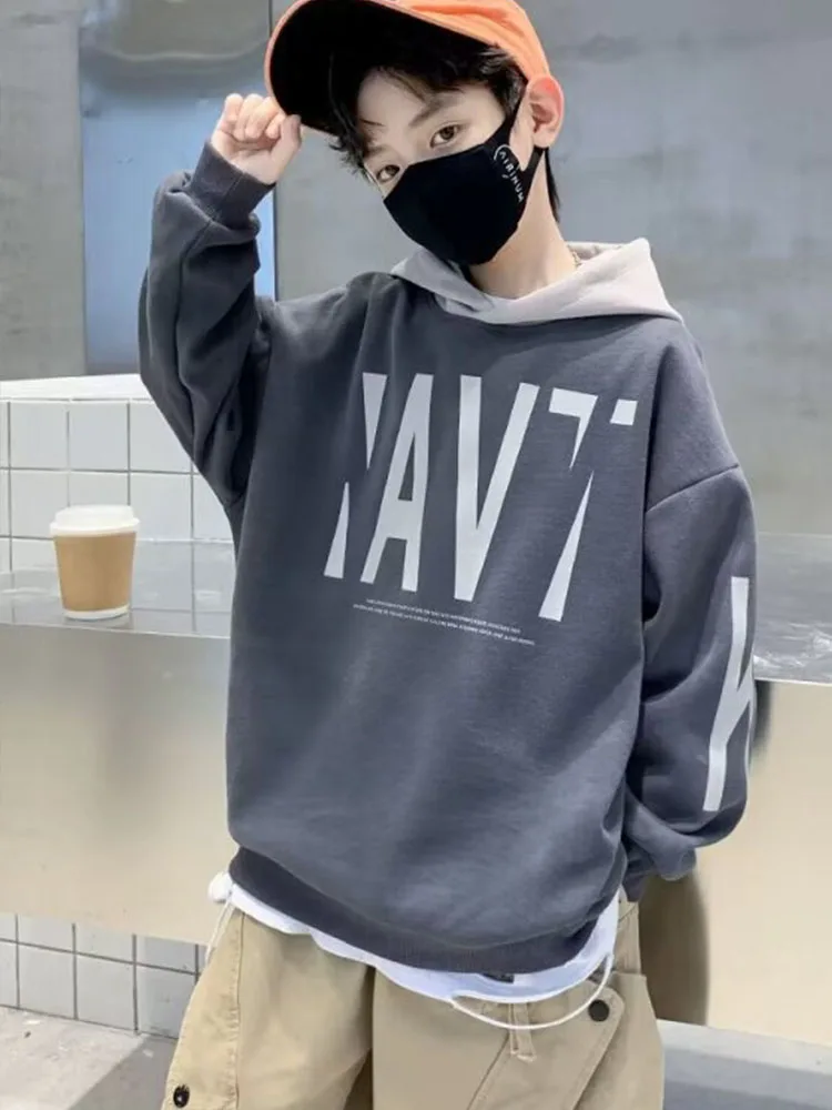 Boys Loose Pullover Hoodie Clothes for Teens Fashion Spring Autumn Boys Sweatshirt Hoodies Casual Streetwear 6 8 10 12 14 years