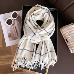 Fashion Accessories Scarf Autumn Winter Warm Hijabs Tassels Long Cashmere Pashmina Hijabs Thickening Scarves Wraps for Men Women