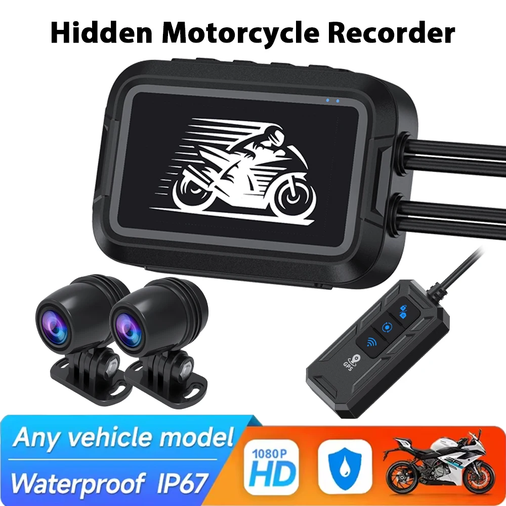 Motorcycle Dual 1080P No Screen DVR Waterproof 67 Action Camera Recorder Front & Rearview Motorcycle Dash Cam WiFi Smart Connect