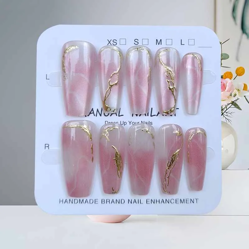 10-teiliges blaues Schmetterlings-Silber-Schlangen-Mennium-Hot-Girl-Nagelflicken zum Aufdrücken von Nials, sanfte und temperamentvolle Katzenaugen, gefälschte Nagelspitzen