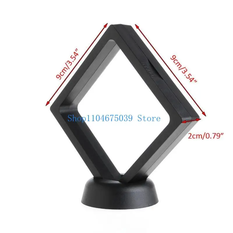 5asd PET غشاء الاكريليك مجوهرات علقت عرض صندوق حامل للقضية مع قاعدة 9x9 #6