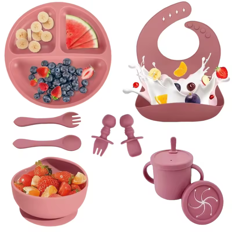 Kit de Alimentacao Infantil em Silicone com Ventosa Sem BPA
