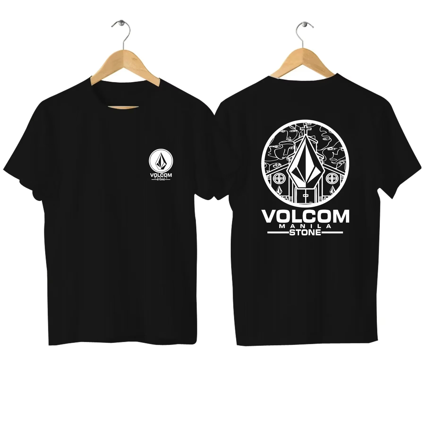2026 Fashion Tees Men T Shirt Double-sided Casual Oversized Volcom Stone T-shirt Graphic Sports Tops Breathable Streetwear