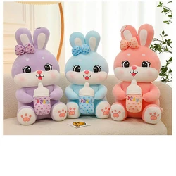 45CM Large Baby BottleRabbit Plush Toy Bow Hold Baby Bottle Cute Super Soft Pillow Rabbit Doll Festive Gift Children's Birthday
