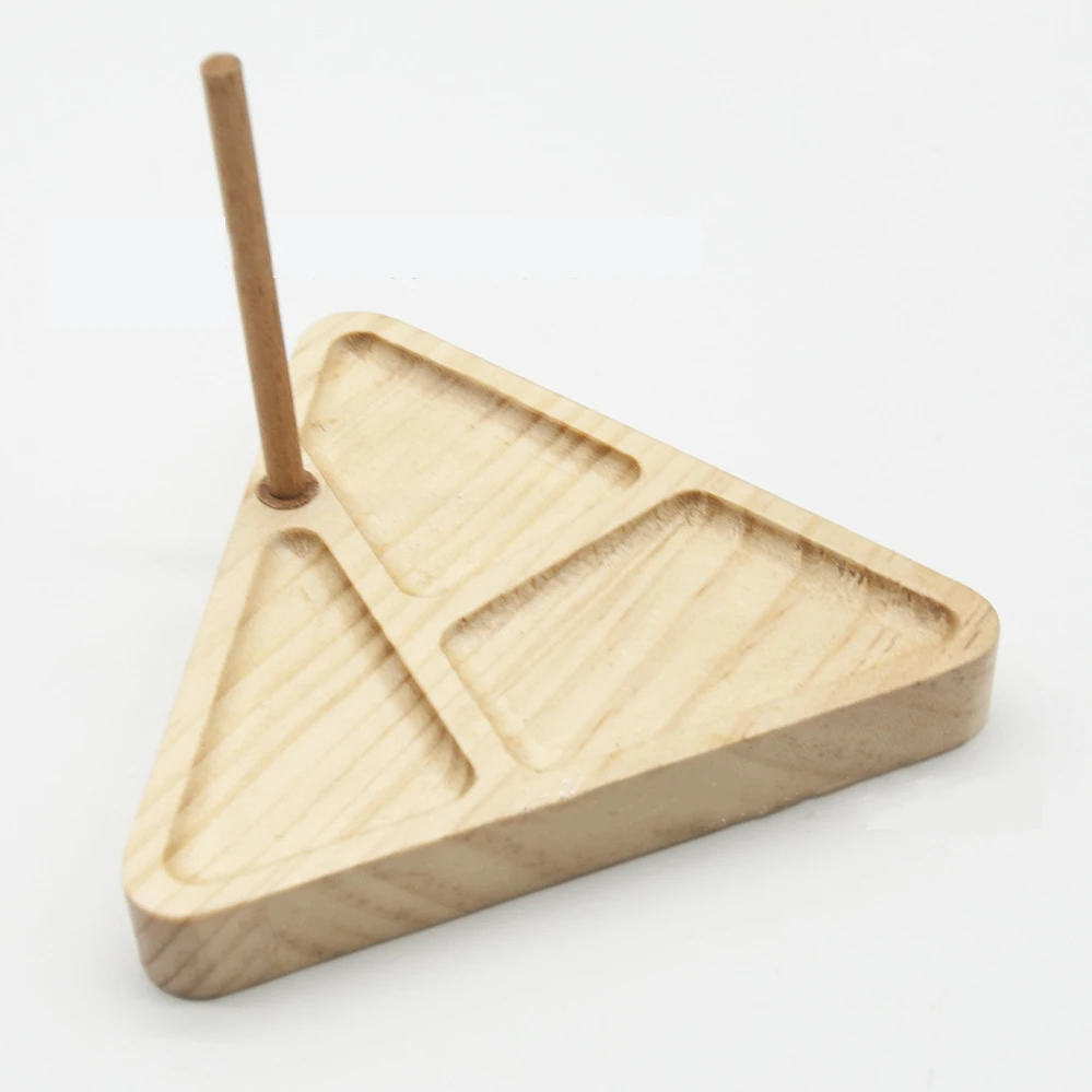 

1 шт. треугольный деревянный станок для бисера, ожерелья, деревянная доска для бисера с нескользящими канавками, крючок для вязания крючком, круглый держатель для бусин