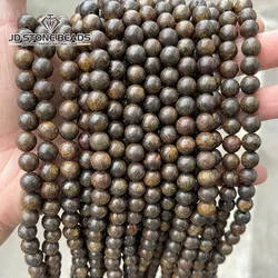 Natural Bronze Stone Beads Round Loose Spacer Beads For Jewelry Making DIY Bracelet Neckalce Accessories 4 6 8 10 12mm