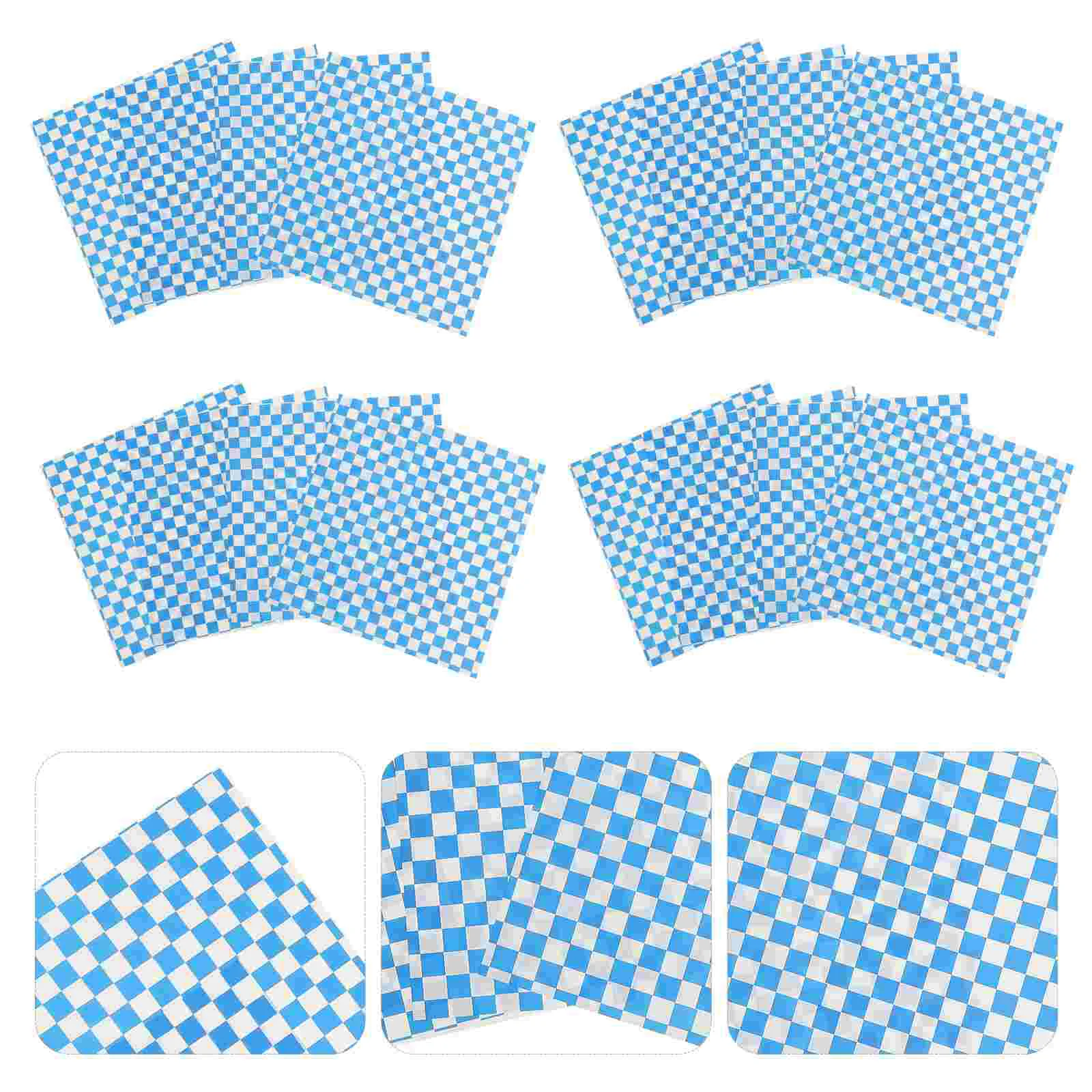 

50 Sheets Checkerboard Wrapping Paper Rice Ball Bento Baking Bread Mat Grease-proof Sandwich Cheese Trays