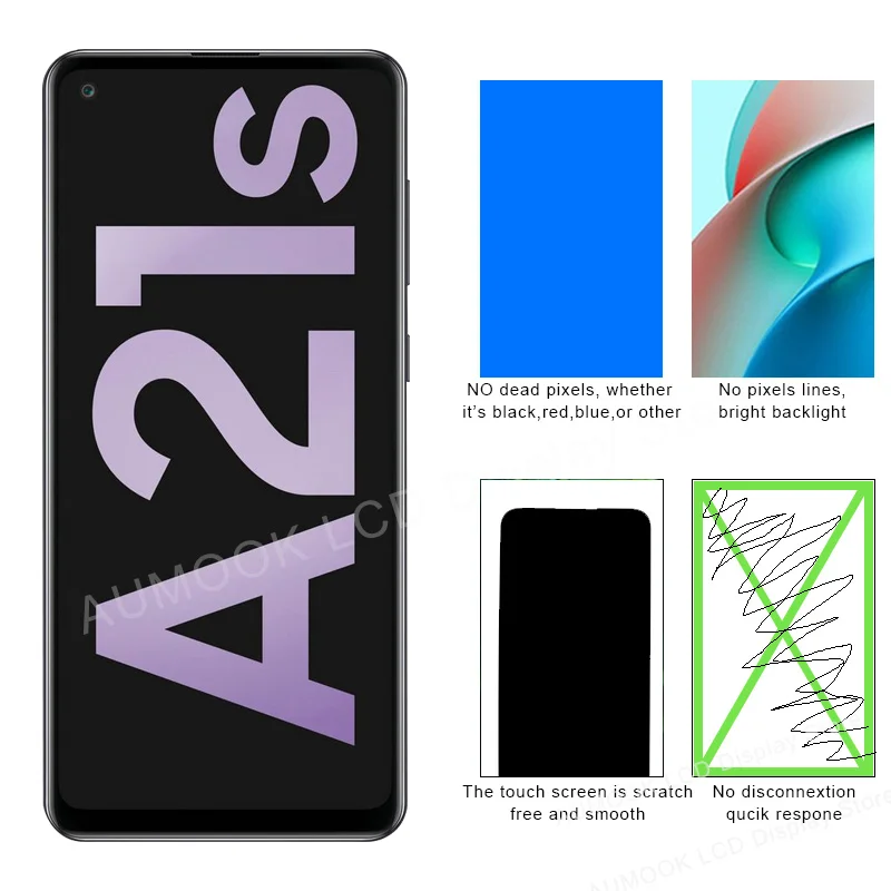 Pantalla IPS 6.5" para Samsung Galaxy A21S LCD SM-A217F SM-A217F/DS Touch Digitizer Piezas de Repuesto para Samsung SM-A217M 6