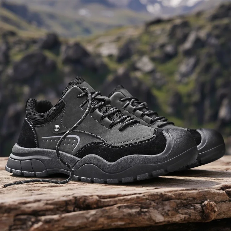 

Autumn Men's Outdoor Comfortable Soft Bottom Anti Slip Waterproof Mountaineering Fashion Strap Up Men's Sports and Leisure Shoes