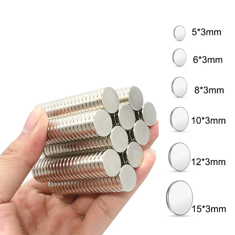 

10-100pcs 3mm Thick Magnet Powerful Magnetic Small Round Rare Earth Magnets Search Magnets