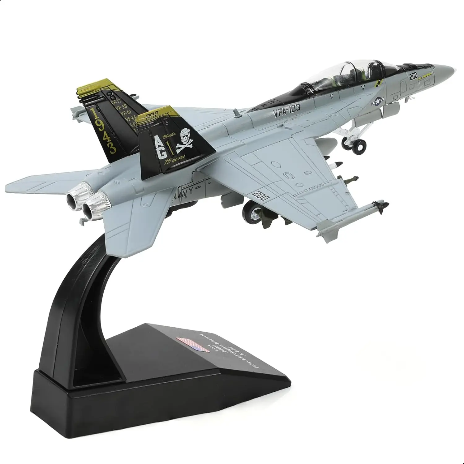 

1/100 Scale F/A-18 Super Hornet Fighter Jet Model Metal Diecast Airplane Model Kit with Stand for Adults Collection or Gift