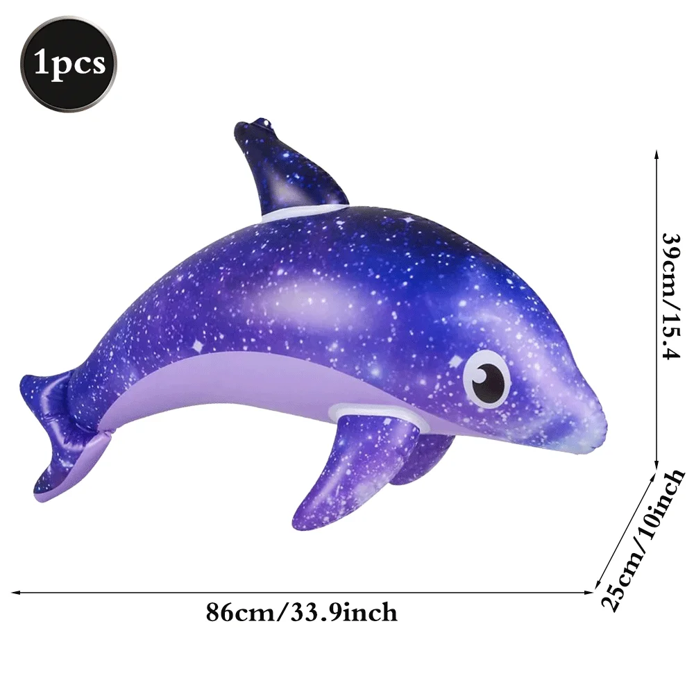 33inch Lovely Rainbow Colorful Dolphin Balloon Sea World Theme Party Shark Inflatable Toys Beach Pool Party Birthday Decorations