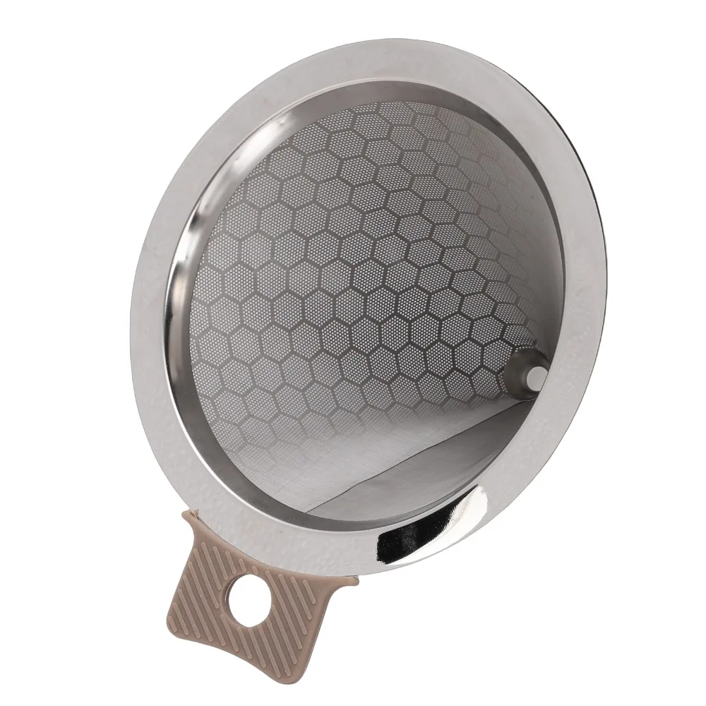 Large Capacity Pour Over Coffee Dripper Fine Mesh Enhanced Extraction Paperless Coffee Filter Durable Build Metal Coffee Filter