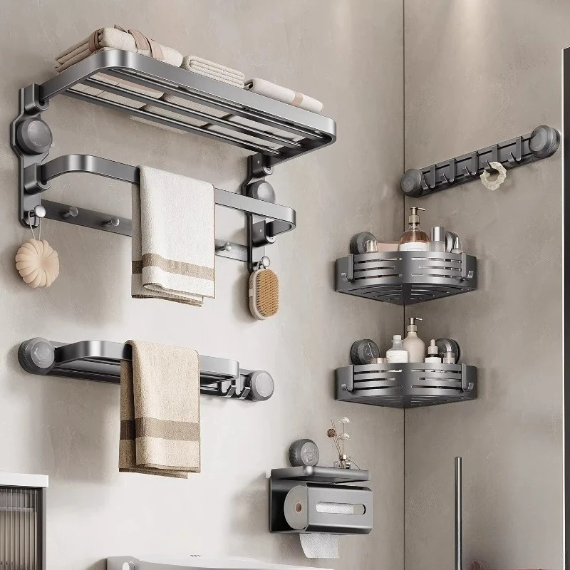 Suction Cup Towel Rack Toilet Bathroom Rack Bath Room Storage Rack