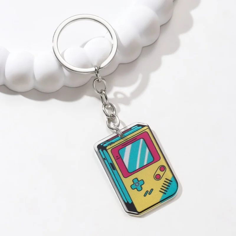 Creative เกมคอนโซล Rubik's Cube CD Recorder อะคริลิคพวงกุญแจสําหรับผู้หญิงผู้ชายของขวัญเพลงความบันเทิง Handmade ชุดเครื่องประดับ