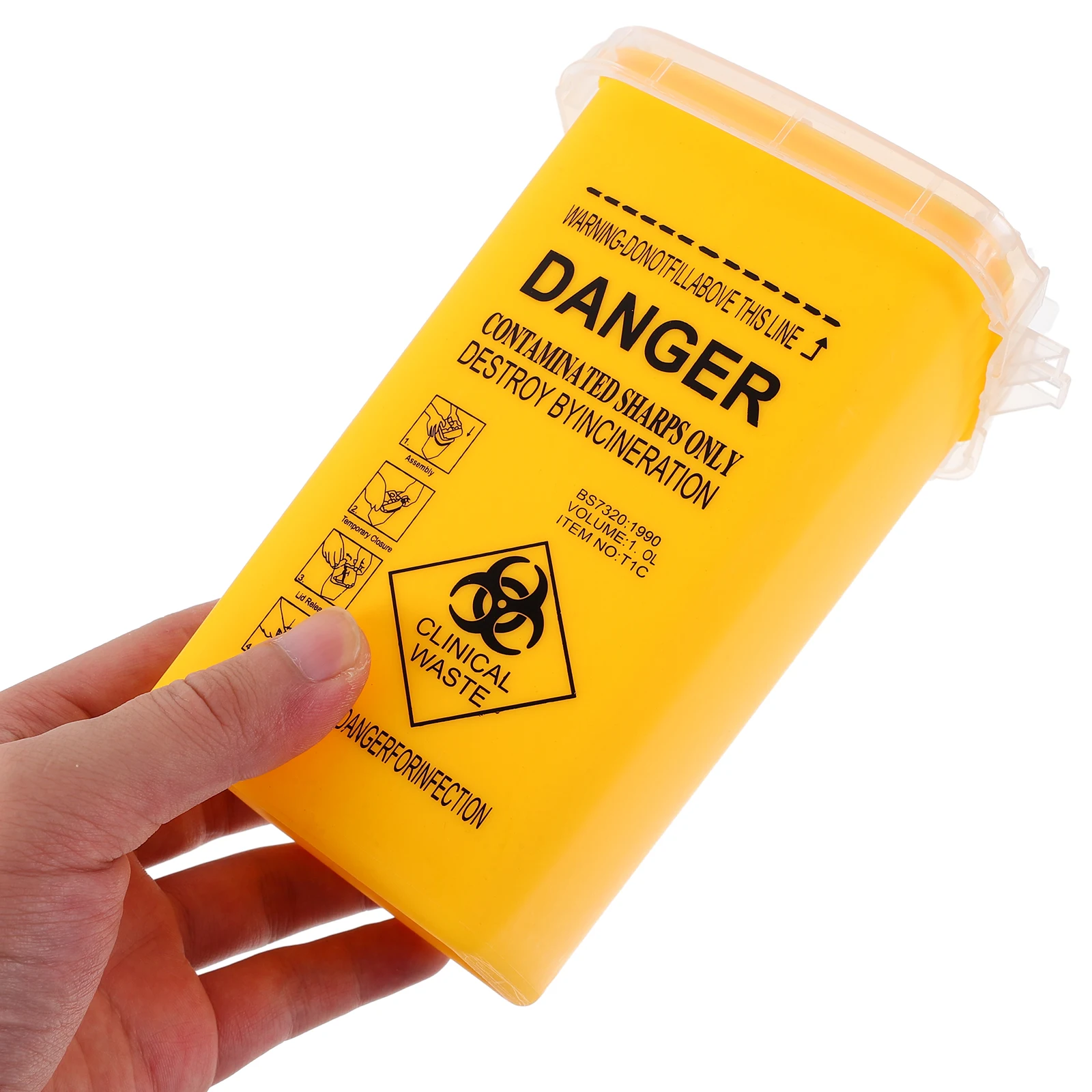 

Sharps Container Safe Disposal Bucket for Home Hospital Travel PP Material Compact Size Fits Backpack Sharps Box Needles