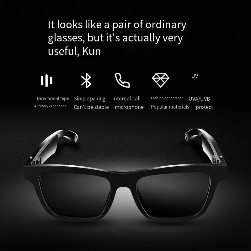 Smart Glasses E10 Sunglasses Black Technology Can Make Calls, Listen to Music, Bluetooth Audio Glasses