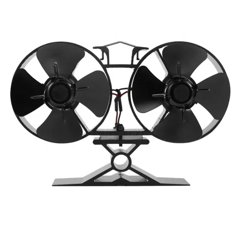 Innen heizung Holzofen Kamin Doppel motoren 4 Flügel leise wärme betriebene Doppel herd Lüfter