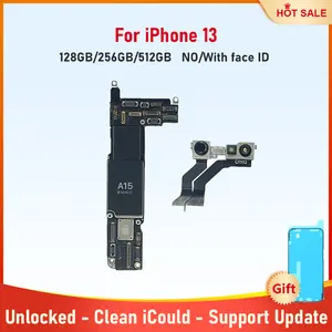 Bilashmart Working Cleaned iCloud Motherboard iPhone 13 128g 256g With Face ID Unlocked Logic Board Placa Support iOS Update