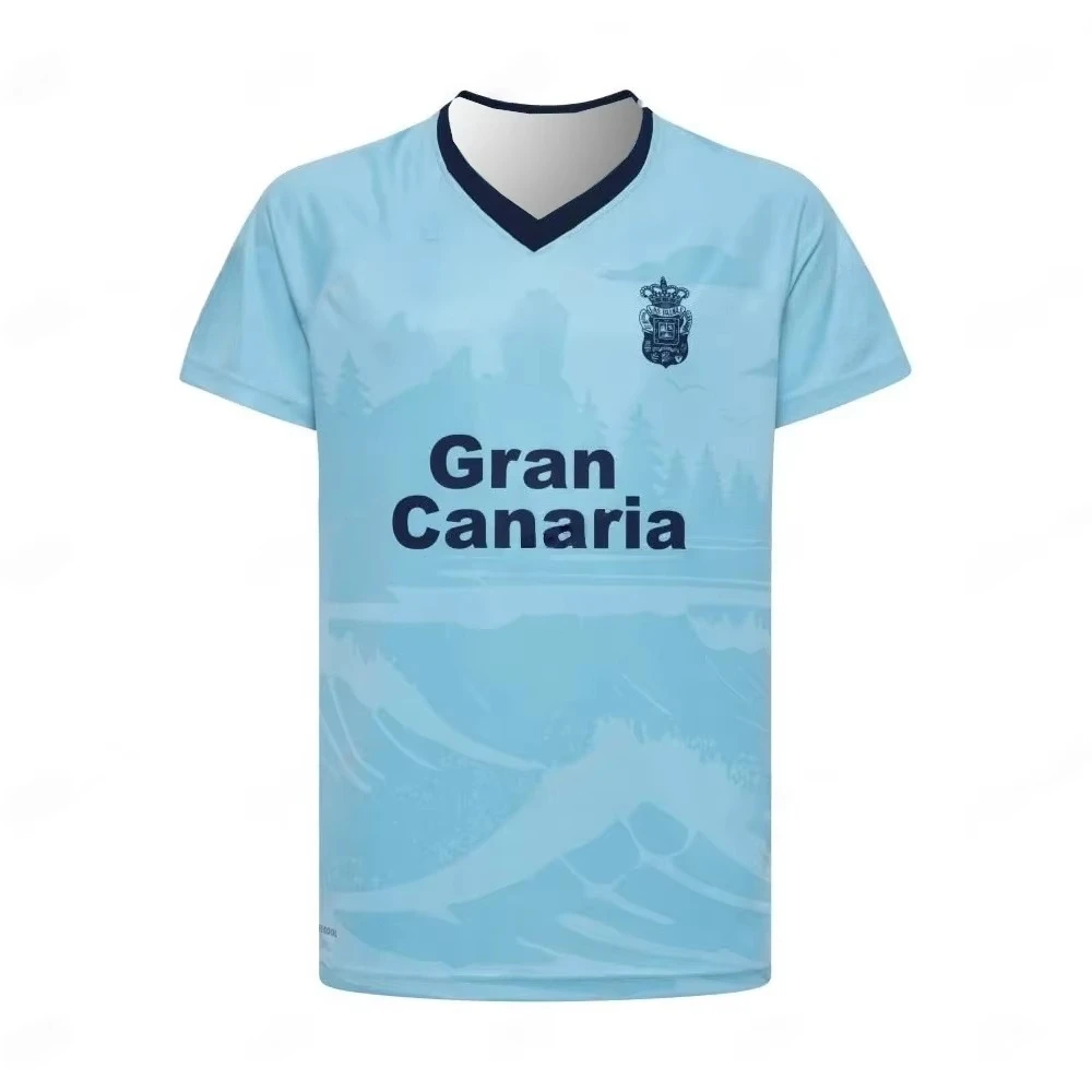 25-26 La Liga equipo de venta caliente Las Palmas top verano casual deportes al aire libre top suelto Camiseta impresa 3D no personalizada