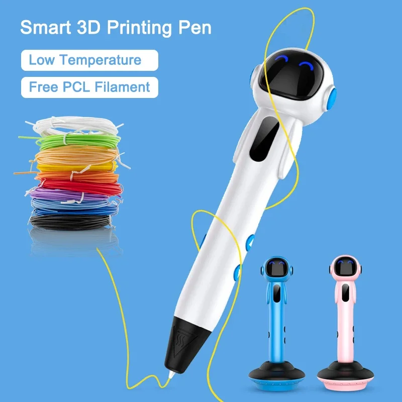 Penna da stampa 3D Spaceman Wireless per bambini penna da disegno 3D a bassa temperatura con giocattoli a filamento PCL per bambini regalo di