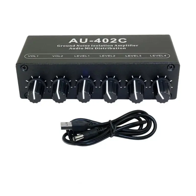 Mixer stereo 4 ingressi 2 uscite Isolamento dal rumore fondo per console computer
