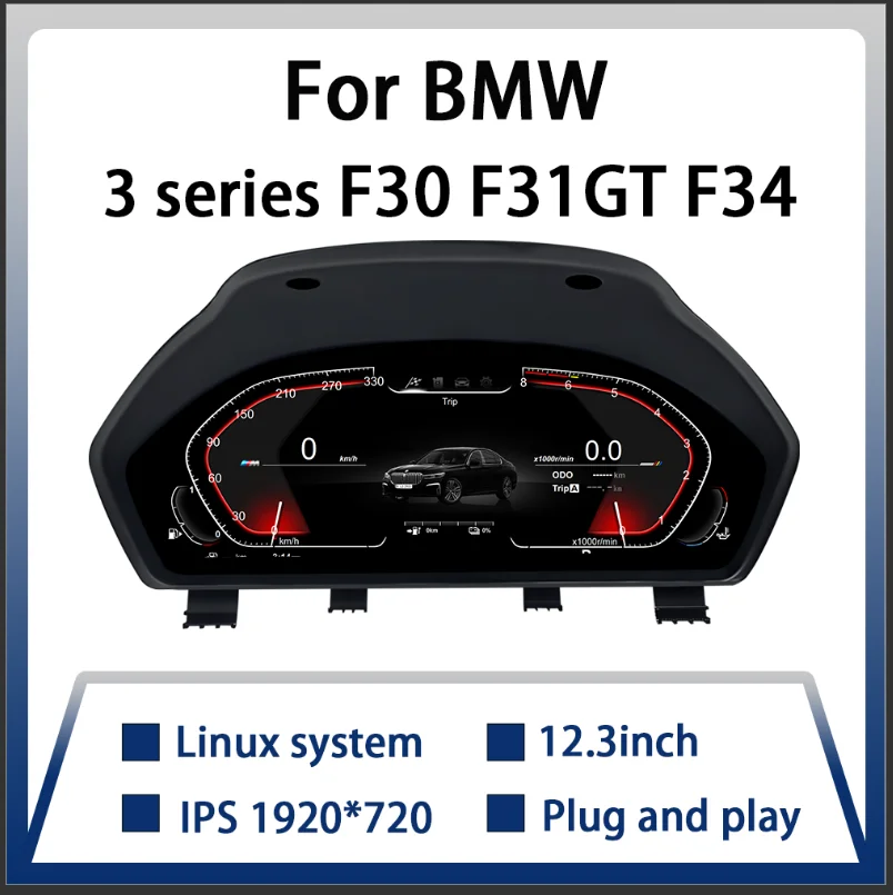 

1920*720 Auto LCD Dashboard For BMW 3 Series F30 F31 F34 Linux System (2013-2019 ) Digital Instrument Cluster Panel Cockpit Voor