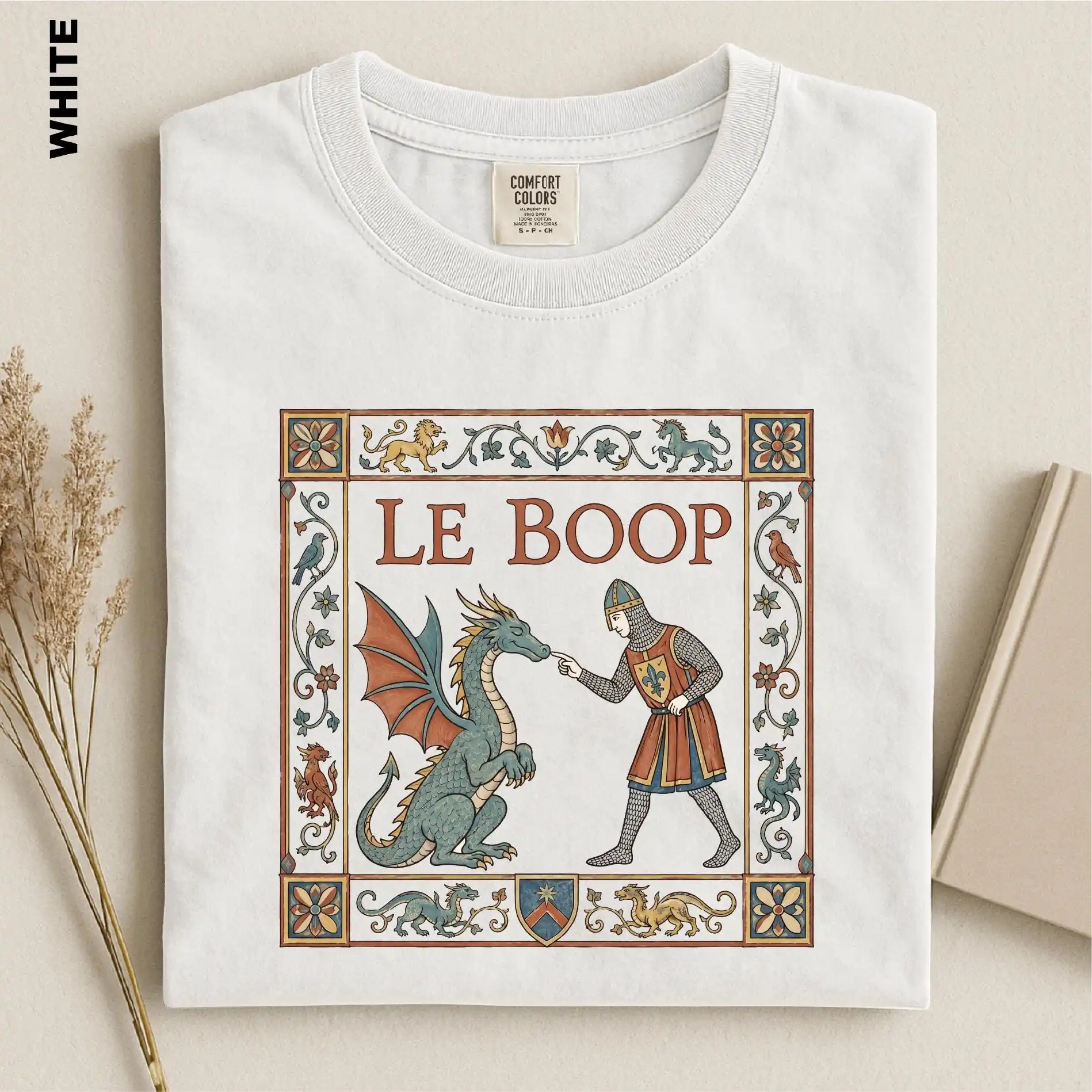 Le Boop Drachen-Shirt, mittelalterliches T-Shirt, lustiges Ritter- und Drachen-Sweatshirt, Geschenk für Fantasy-Meme-Liebhaber, Kleidung für Renaissance-Festivals. – Detail 2