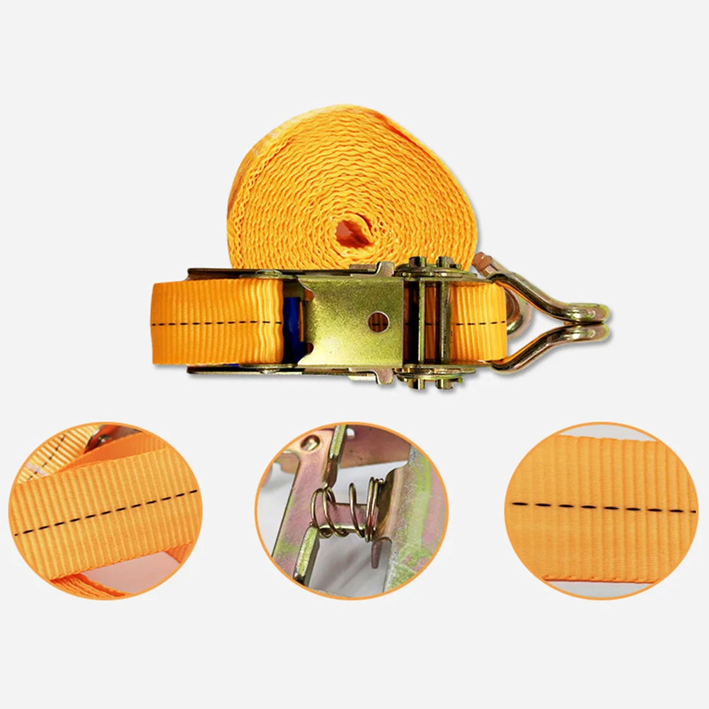 

2pcs Cargo Binding With Hook Heavy Duty Luggage Binder For Truck Durable Polyester Strap Reinforced Ratchet