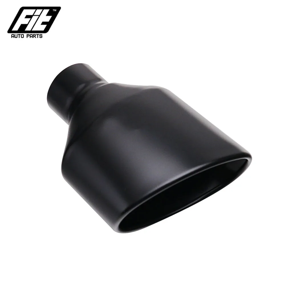 Blueshyhall Embout Échappement Double 60mm Bleu Ovale - Silencieux Courbé Acier Inoxydable Voiture