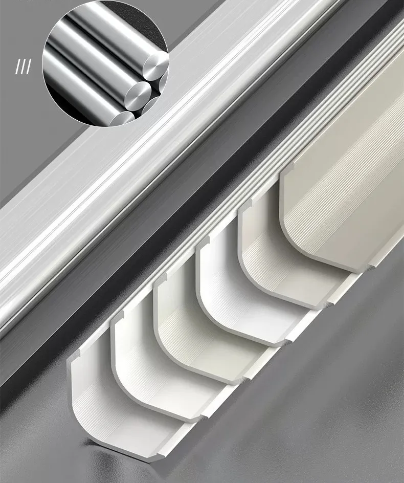 3Pcs 90cm Aluminum Bullnose Corner Trim, 30mm Wide Curved Wall Corner Guard, Decorative Edge Protector Molding, 6 Colors Availab