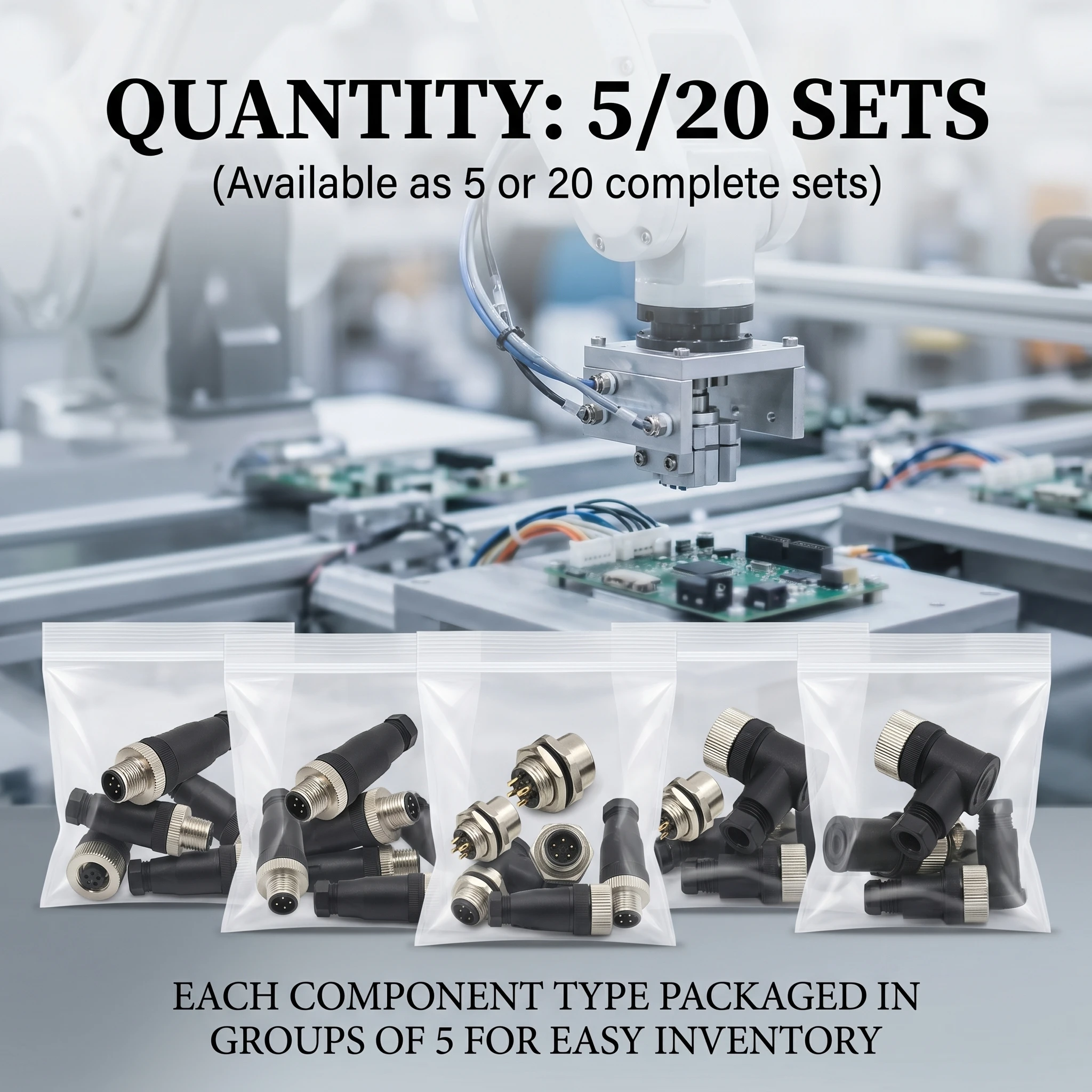 5/20 PCS M12 12mm Connector Aviation Panel Back/Front Mount Flange Socket Sensor Connector IP67 Waterproof Straight/Right Angle