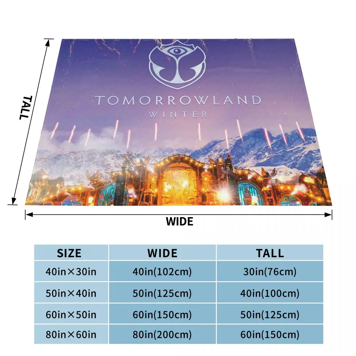 Tomorrowland Belgian Electronic Dance Music Festival Blankets Soft Warm Flannel Throw Blanket Plush for  Living room Picnic Sofa