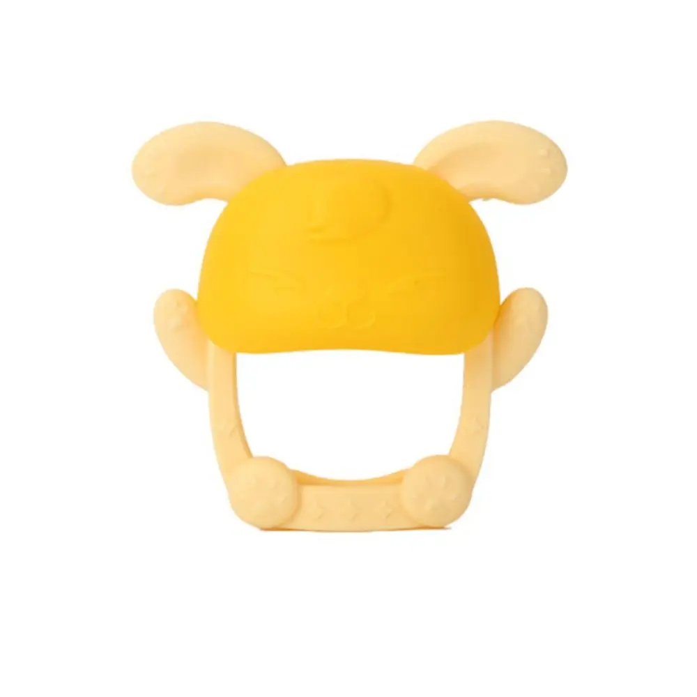 Alta qualidade silicone bebê mordedor brinquedo lavável coelho mordedor luvas treinamento aperto bpa livre bebê mastigar brinquedos infantil
