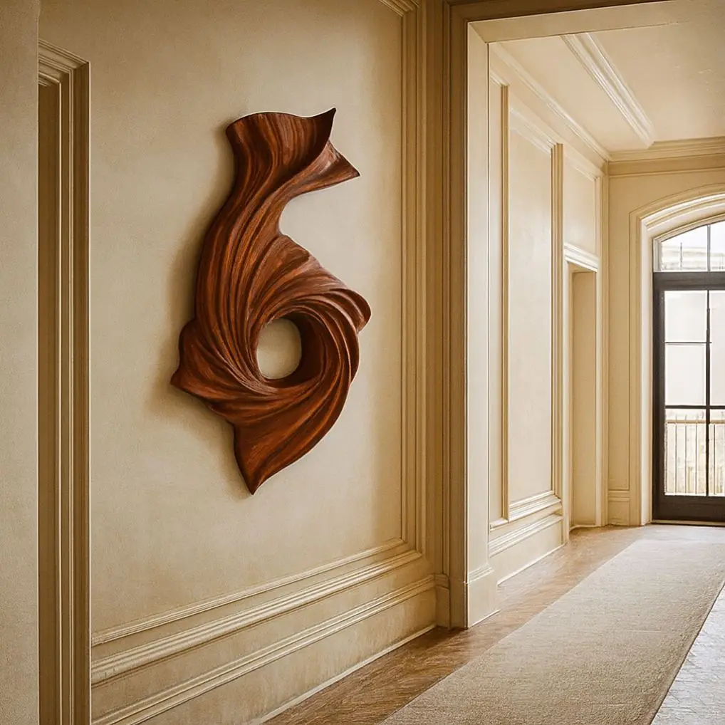 &q Handcrafted Art Deco Wooden Wall Art Sculpture with Abstract & Geometric Pattern for Living Room Decor-Anniversary Gift