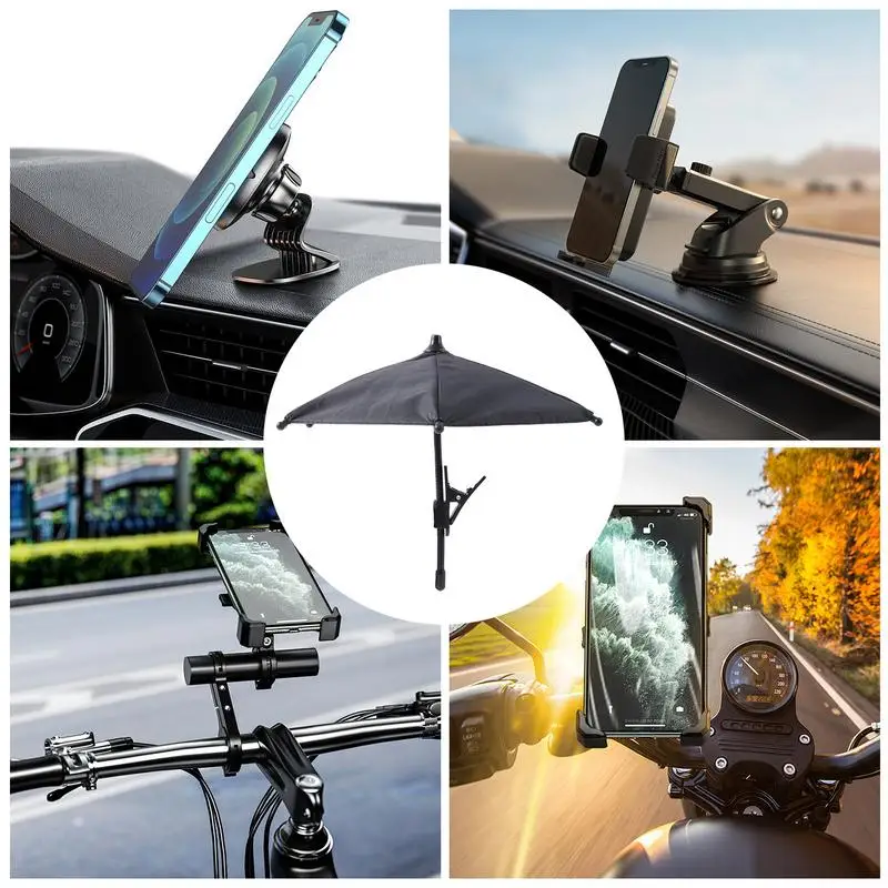 Cell Phone Sunshade Phone Sun Shade Umbrella Stand Adjustable Desktop Phone Stand Sun Visor Sun Shield Phone Umbrella Stand