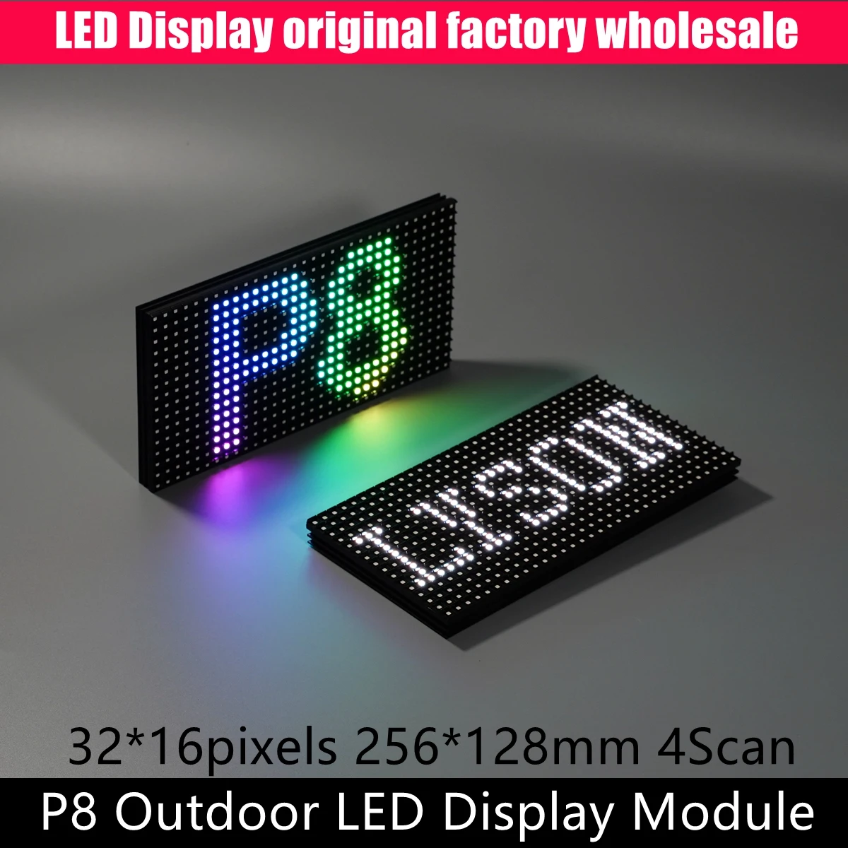 P8 Outdoor Waterproof SMD 3-IN-1 RGB Led Display Screen Full Color Module Matrix Panel 256mmx128mm 1/4 Scan 32*16 Pixels