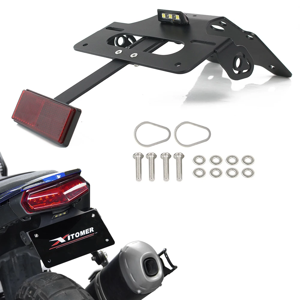 Fender Eliminator For Yamaha TENERE700 XTZ690 World Rain Rally Motorcycle License Plate Holder Frame Bracket Rear Tail Tidy