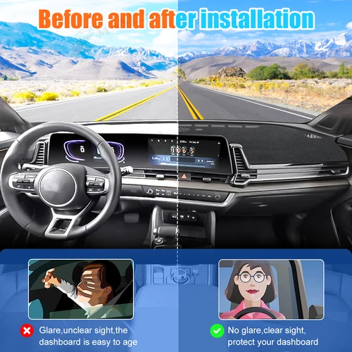 Imagen 2 del producto Para Kia Sportage NQ5 Hybrid GT-Line HEV X-Pro 2022 2023 2024 cubierta del salpicadero del coche evitar almohadilla de luz alfombras Anti-UV alfombrillas antideslizantes