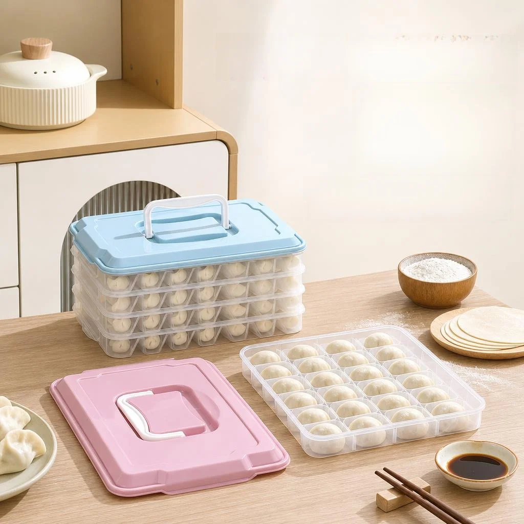 

Multi-Layered Home Use Dumpling Box Quick Freezing Storage Container with Lid Food Preservation Tray for Refrigerator Organiz...