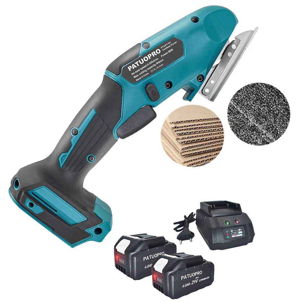 

PATUOPRO Cordless Cardboard Box Cutter Electric Scissors With Safety Lock Rotary Cutting Power Tool For Makita 18v Battery
