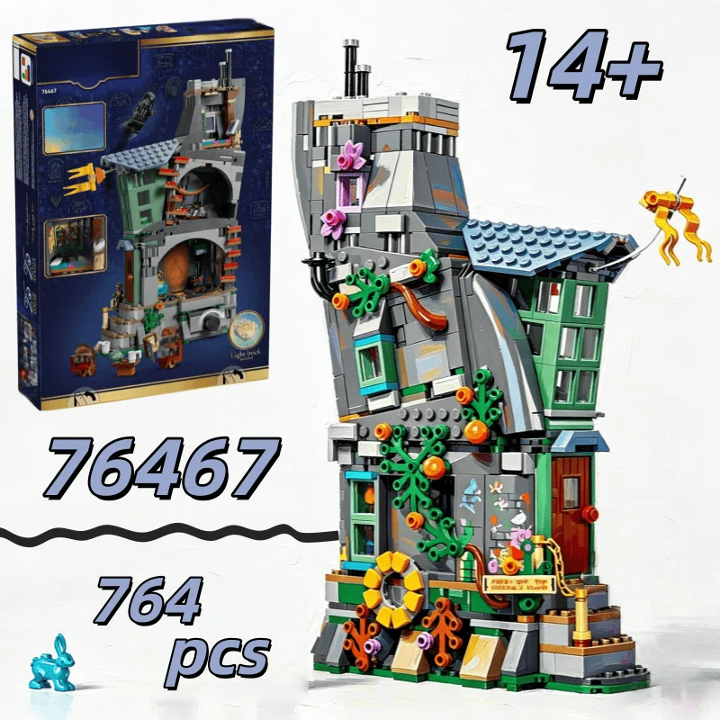 Blocos de Construção da Casa da Luna Lovegood, Modelo de Arquitetura Modular, 764 Peças, Brinquedo de Decoração para Casa, Presentes para Festivais e Aniversários