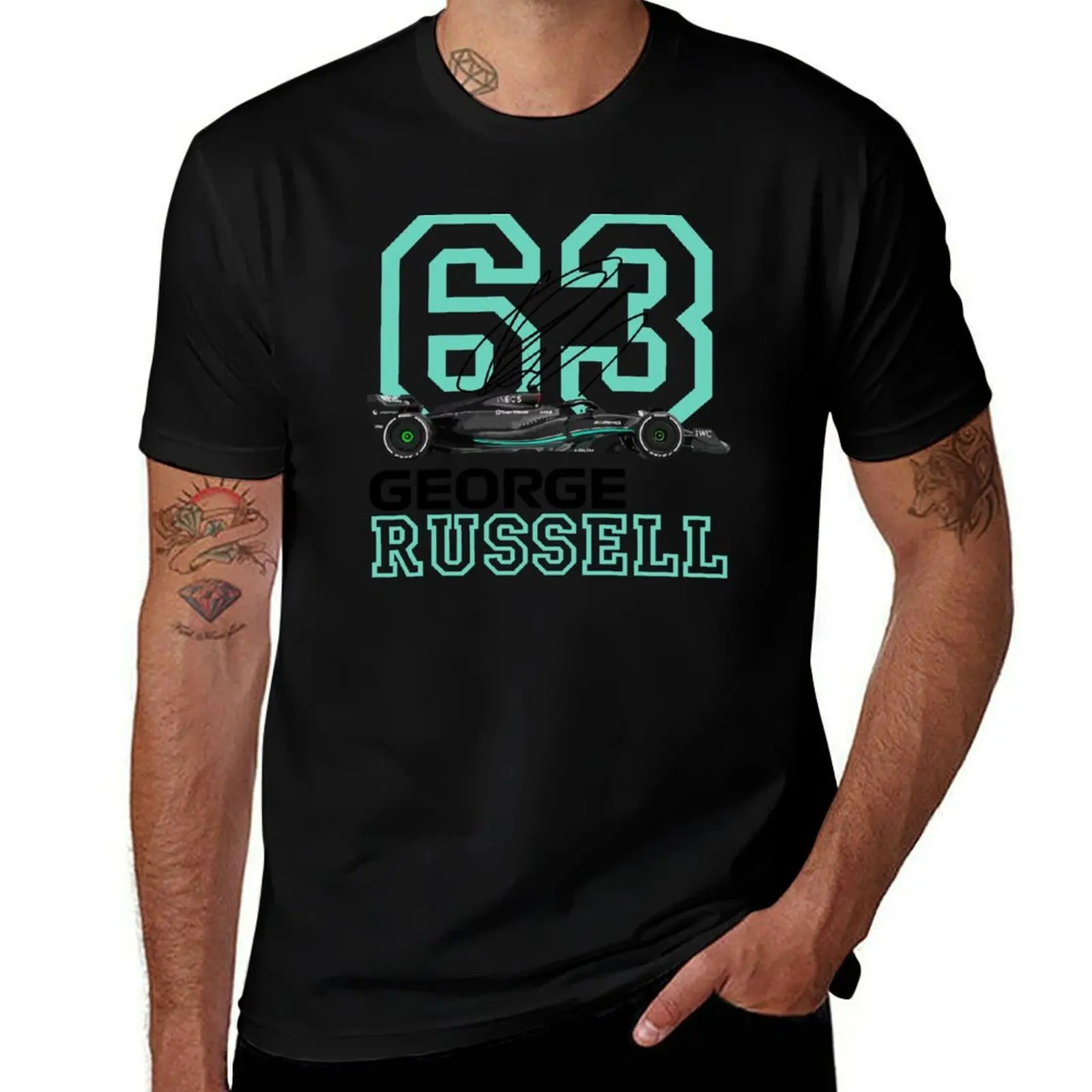 

George Russell #63 T-Shirt t shirts for man cotton funny cotton t shirt pack T-Shirt
