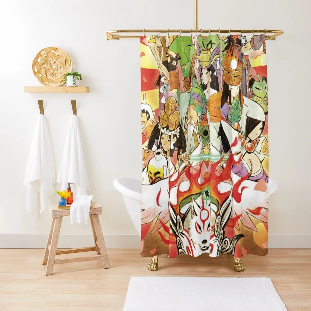

Okami HD cover Shower Curtain Shower Waterproof Anti-Mold Waterproof Shower Bathroom Accessory Bathroom Fabric Curtain