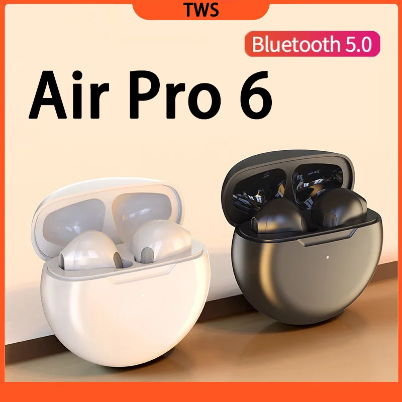 

New Air Pro 6 TWS Fone Wireless Headphones 5.0 Bluetooth Earphones Sports In Ear Earbuds Music Headset For Apple Samsung Xiaomi