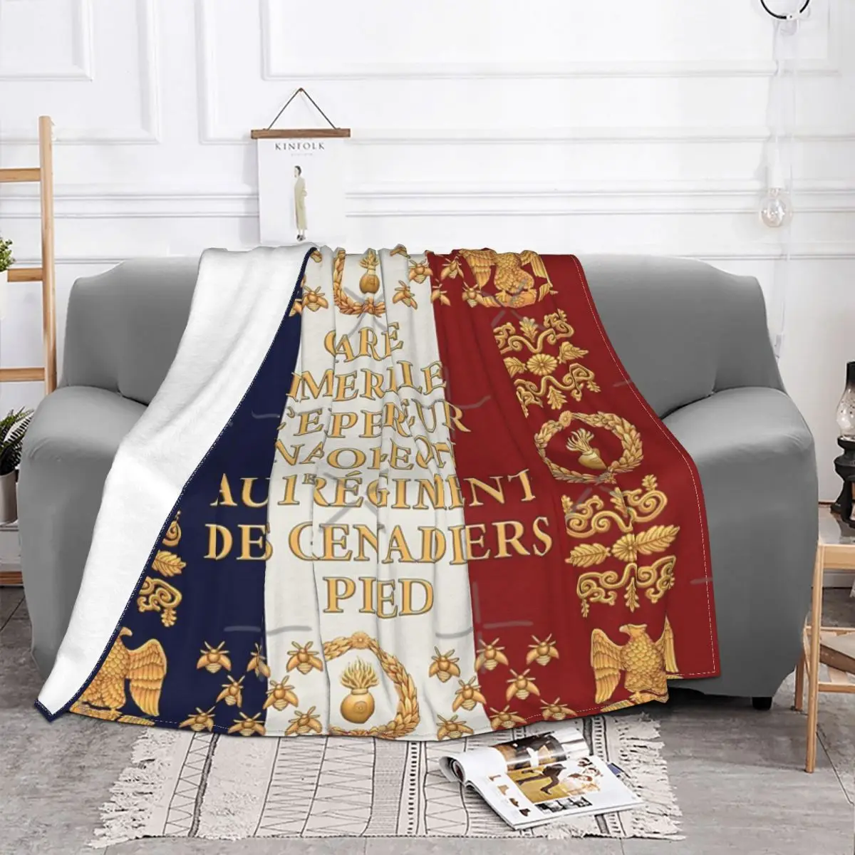 Napoleonic French 1Er Garde Imperiale Flag Quilt Blankets Blankets & Throws Blankets And Throws Throw Blanket