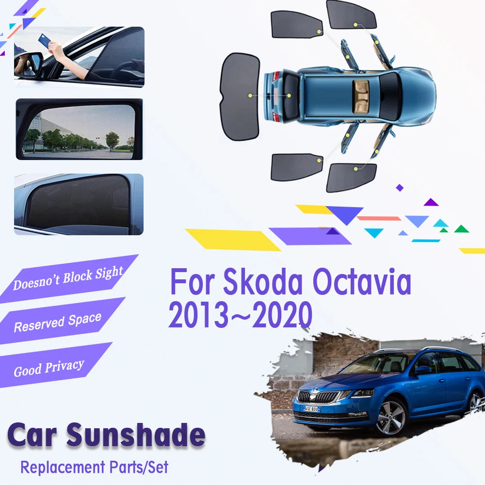 

Автомобильный Магнитный козырек для Skoda Octavia 5E Scout 2013 ~ 2020, солнцезащитный козырек, наклейка, автомобильные аксессуары