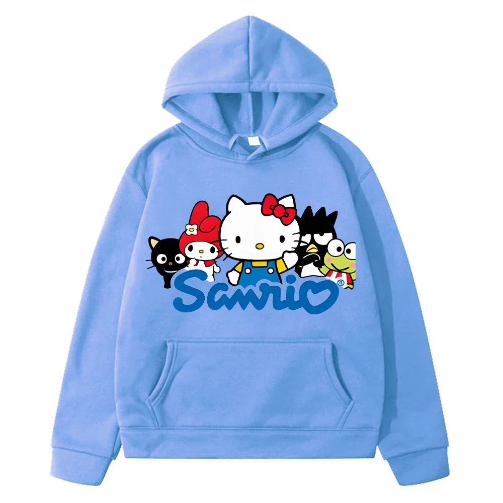 Sanrio Kawaii anime hoodie Autumn sweatshirt boy pullover y2k sudadera hello kitty Print hoodies Fleece jacket kids clothes girl