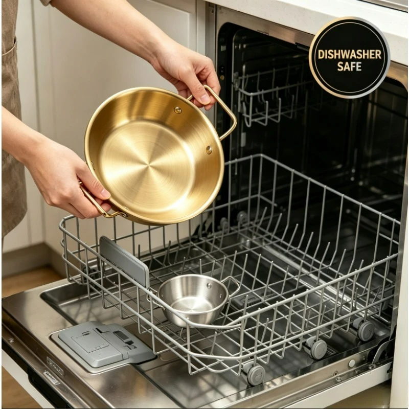 Stainless Steel Sauce Dishes with Handles,Mini Soup Bowl Stackable Korean Ramen Bowl Appetizer Plates for Sushi BBQ,Silver&Gold view 4