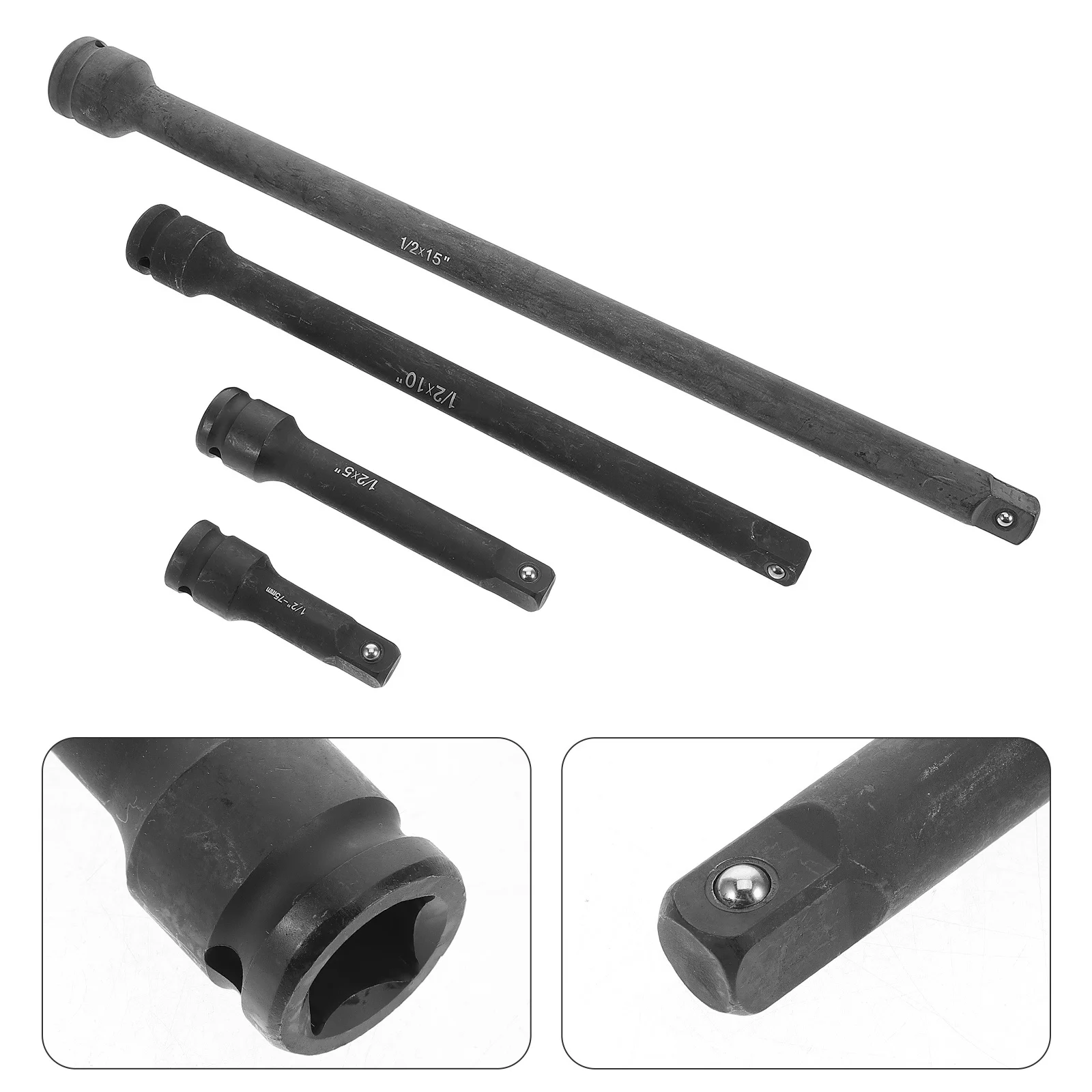 

4Pcs Socket Extension Set Impact Wrench Accessories Chrome Vanadium Long Socket Extension Bars for Automotive Repair Home